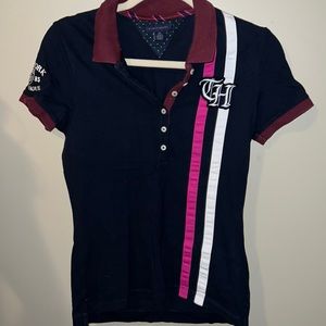 Tommy Hilfiger navy blue and burgundy New York Ivy League shirt